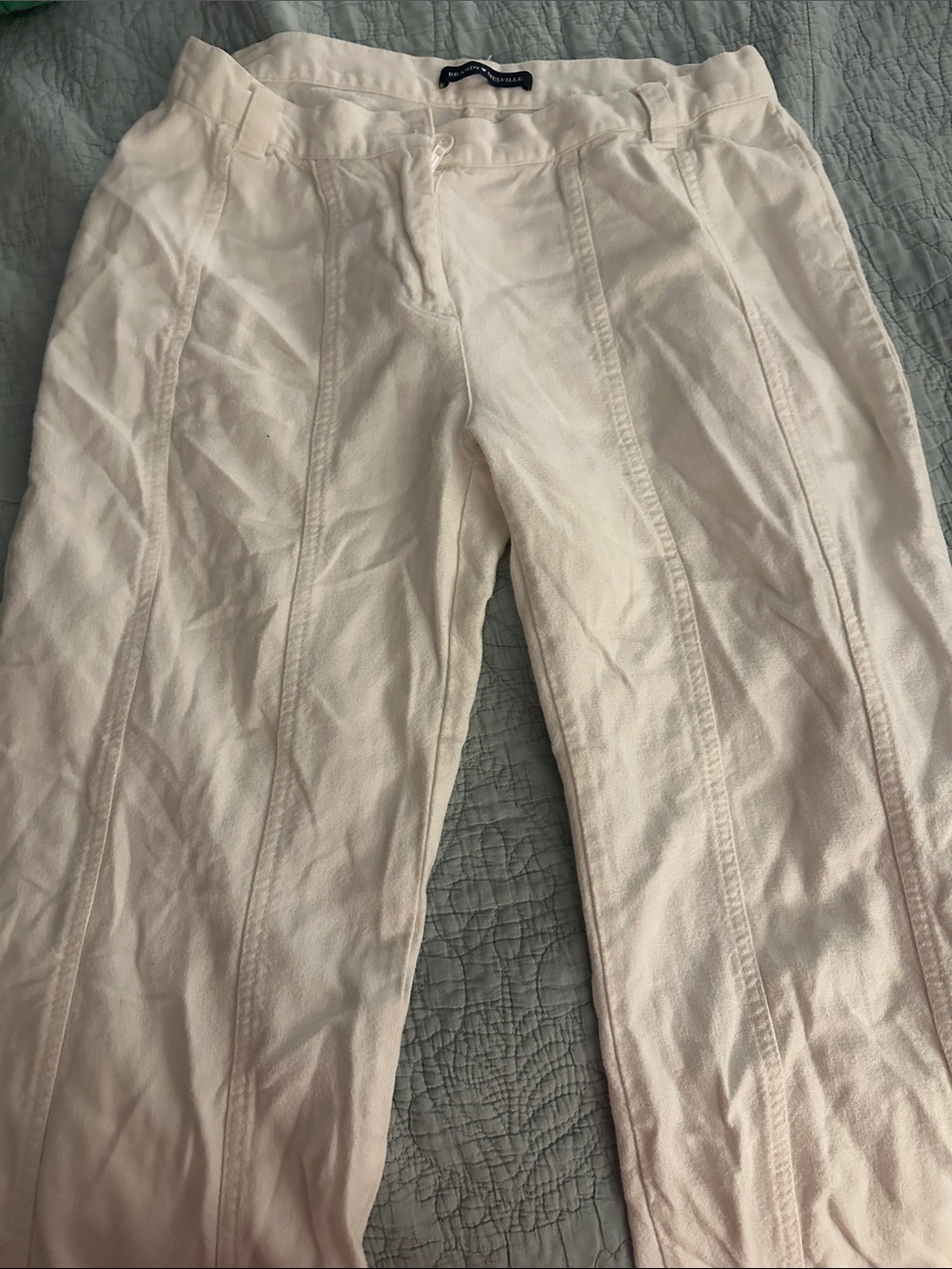 Brandy Melville Cream Textured Wide-Leg Pants